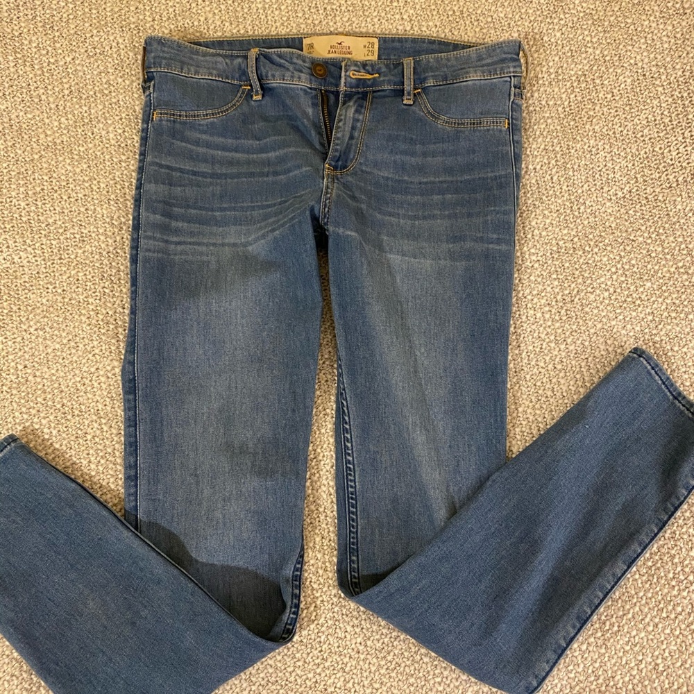 Skinny blue jean leggings
